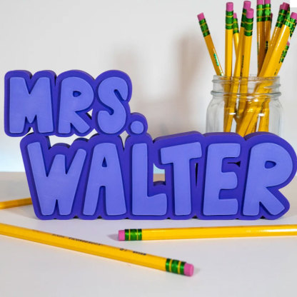 Teacher Name Plate Multicolor 3D Teacher Name Sign