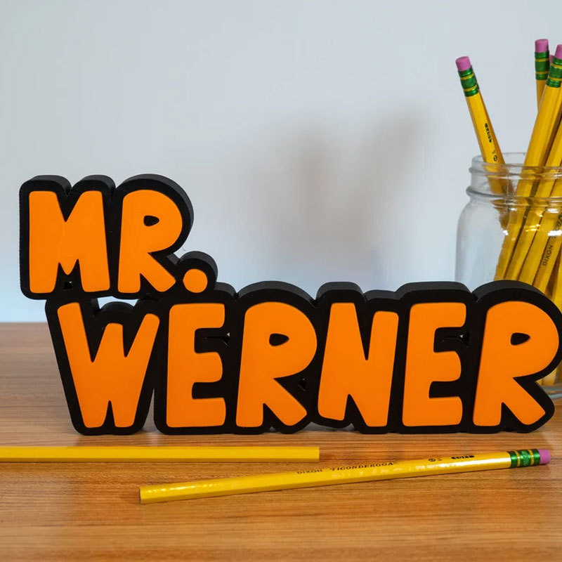 Teacher Name Plate Multicolor 3D Teacher Name Sign