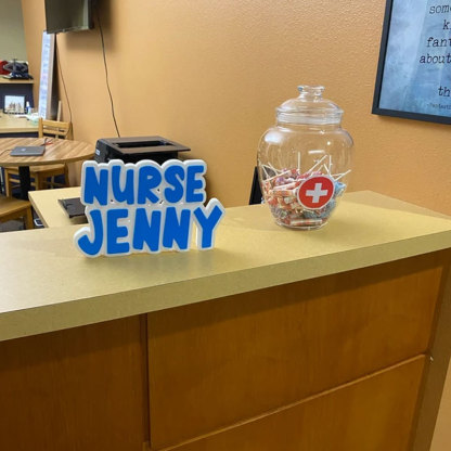 Teacher Name Plate Multicolor 3D Teacher Name Sign