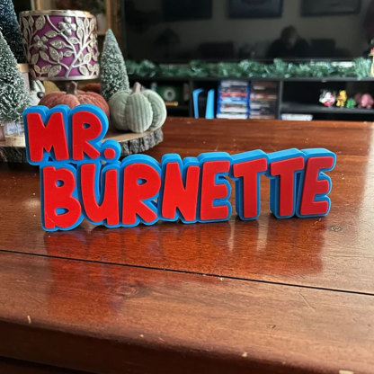Teacher Name Plate Multicolor 3D Teacher Name Sign