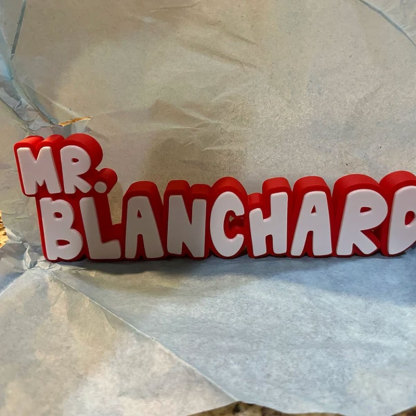 Teacher Name Plate Multicolor 3D Teacher Name Sign