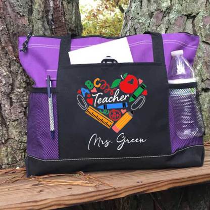 Teaching Heart School Supplies, Apple Crayons Pencil Tote Bag