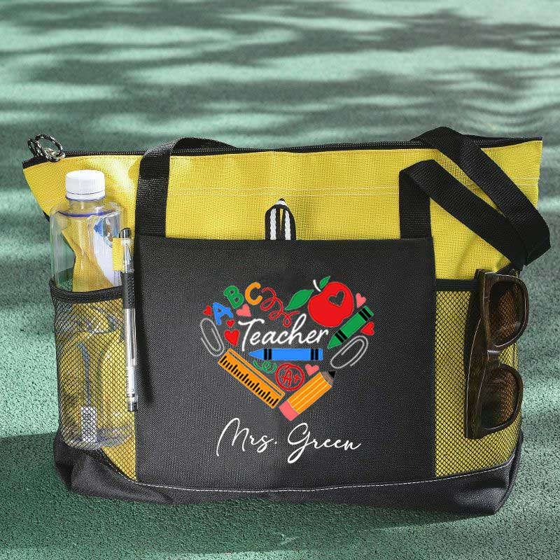 Teaching Heart School Supplies, Apple Crayons Pencil Tote Bag