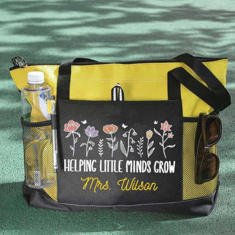 Helping Little Minds Grown Personalized Teacher Tote Bag