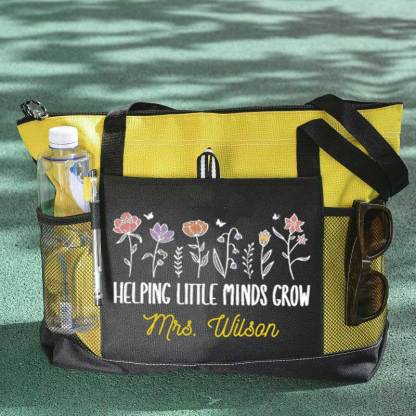Helping Little Minds Grown Personalized Teacher Tote Bag