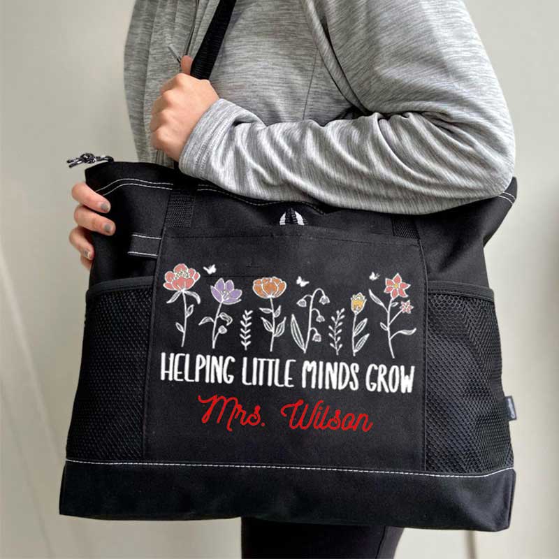 Helping Little Minds Grown Personalized Teacher Tote Bag