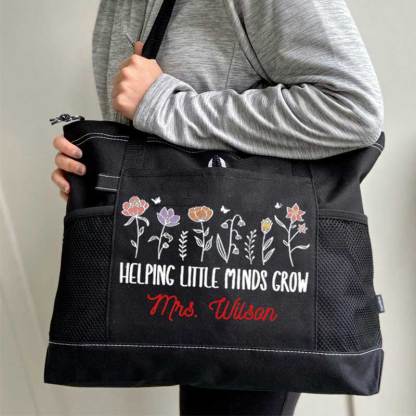 Helping Little Minds Grown Personalized Teacher Tote Bag