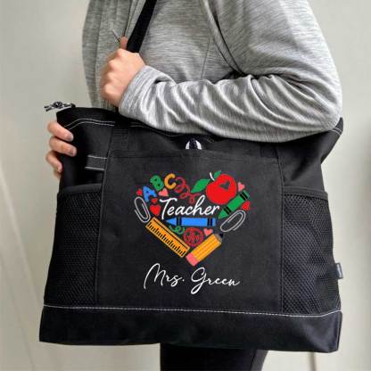Teaching Heart School Supplies, Apple Crayons Pencil Tote Bag