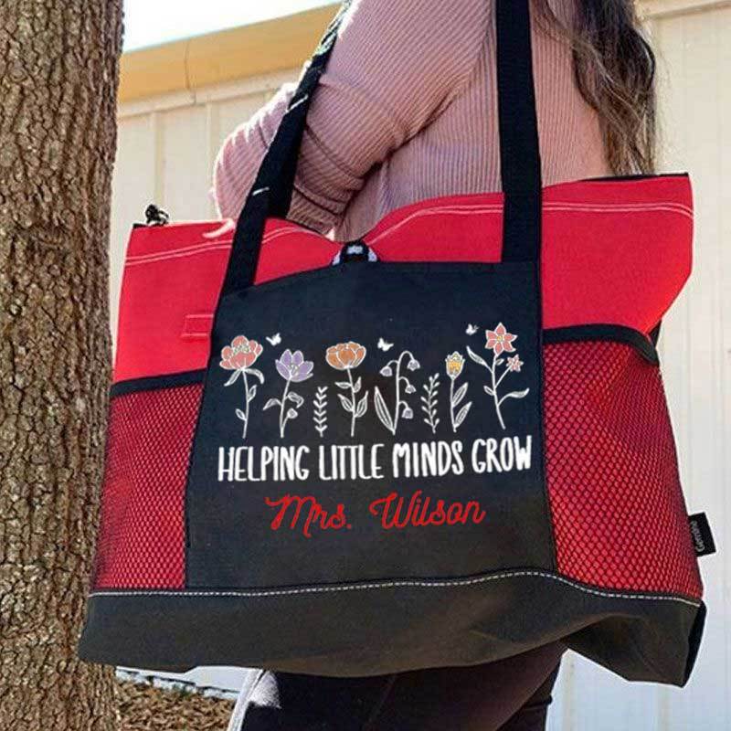 Helping Little Minds Grown Personalized Teacher Tote Bag