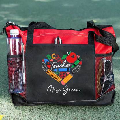 Teaching Heart School Supplies, Apple Crayons Pencil Tote Bag