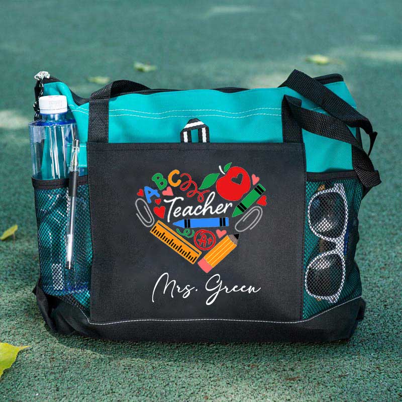 Teaching Heart School Supplies, Apple Crayons Pencil Tote Bag