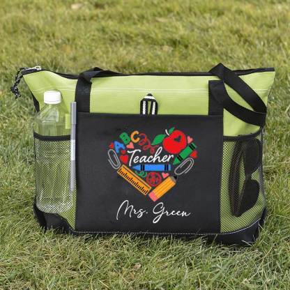 Teaching Heart School Supplies, Apple Crayons Pencil Tote Bag