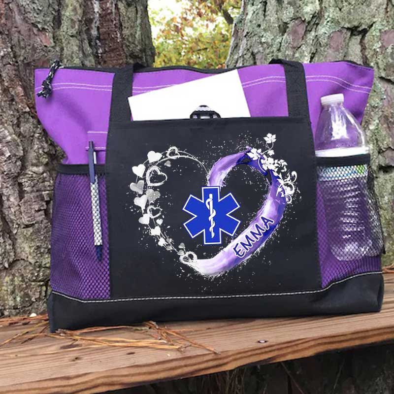 Paramedic EMS EMT Beautiful Heart Personalized Tote Bag