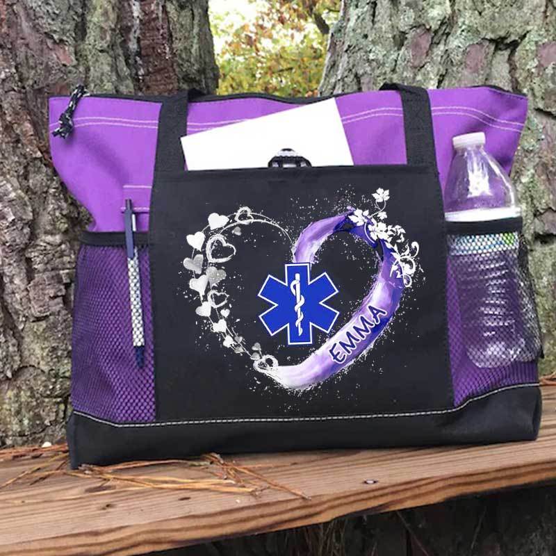 Paramedic EMS EMT Beautiful Heart Personalized Tote Bag