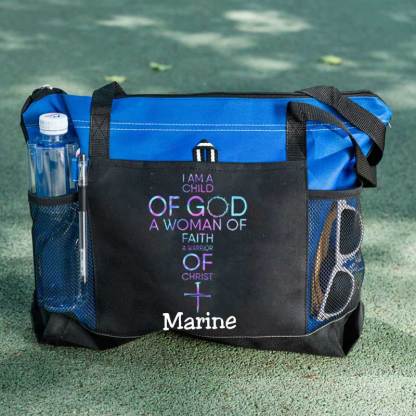 Child of God, Woman of Faith, Warrior of Christ Tote Bag