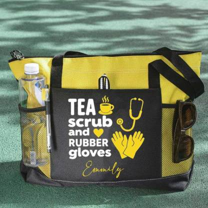 Tea Scrubs and Rubber Gloves Tote Bag
