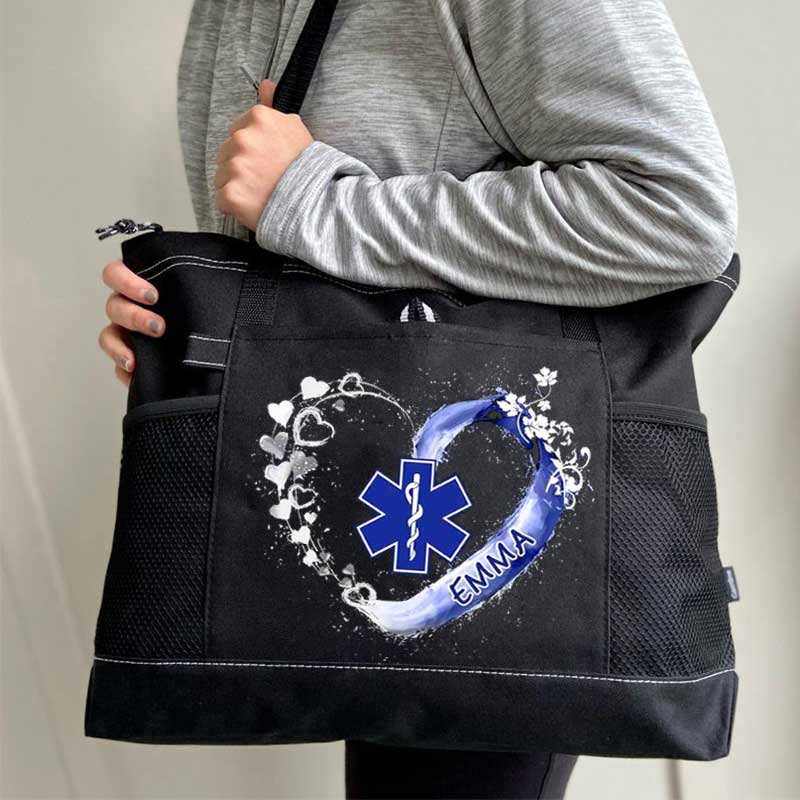 Paramedic EMS EMT Beautiful Heart Personalized Tote Bag