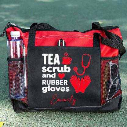 Tea Scrubs and Rubber Gloves Tote Bag