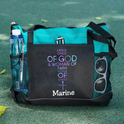 Child of God, Woman of Faith, Warrior of Christ Tote Bag