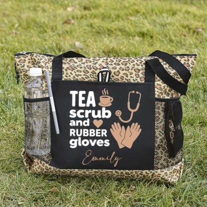 Tea Scrubs and Rubber Gloves Tote Bag