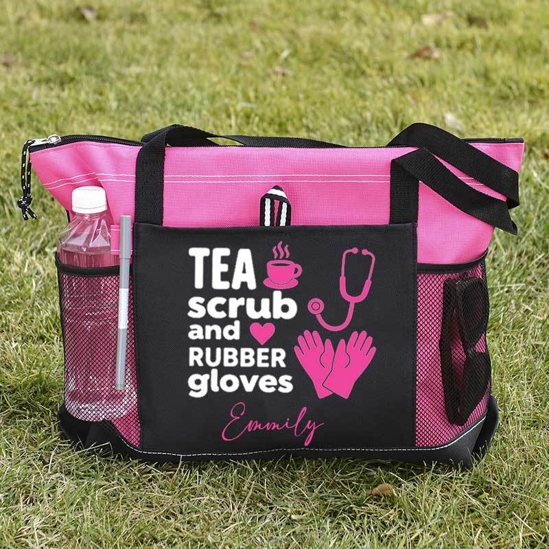 Tea Scrubs and Rubber Gloves Tote Bag