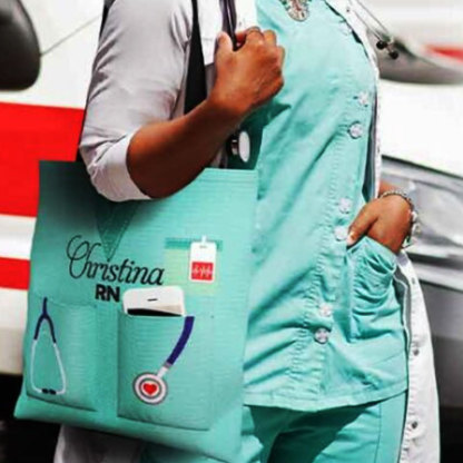 Personalized Medical Worker Uniform Inspired Tote Bag