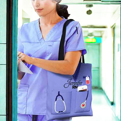 Personalized Medical Worker Uniform Inspired Tote Bag