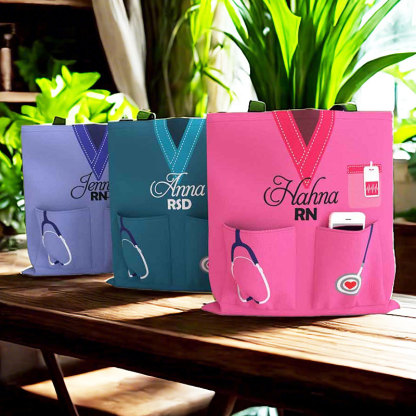 Personalized Medical Worker Uniform Inspired Tote Bag