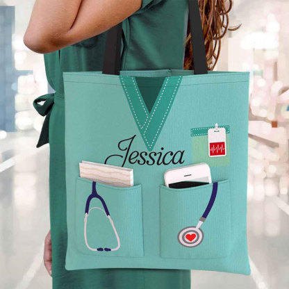 Personalized Medical Worker Uniform Inspired Tote Bag