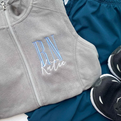 Personalized RN Embroidered Fleece Vest