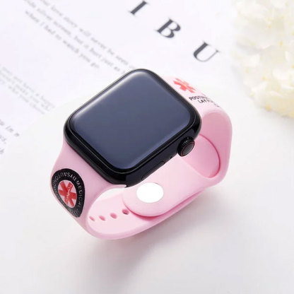 Personalized Emergency Medical Alert Silicone Watch Band for Apple