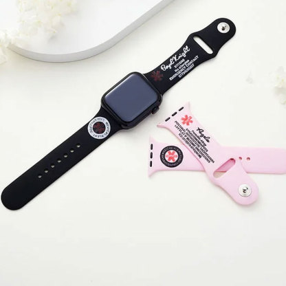 Personalized Emergency Medical Alert Silicone Watch Band for Apple