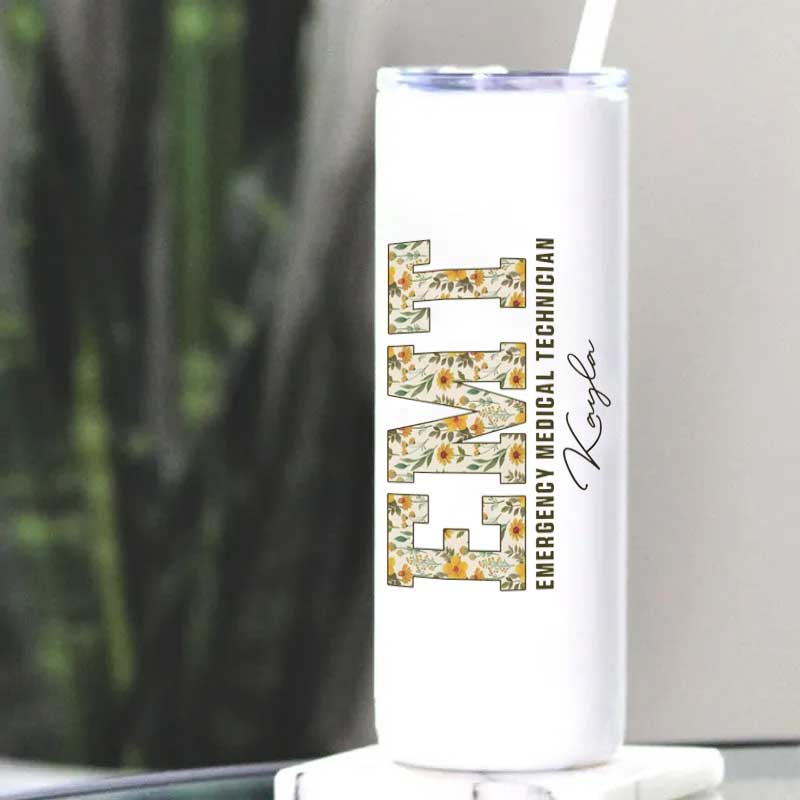 Boho Floral EMT Personalized Tumbler
