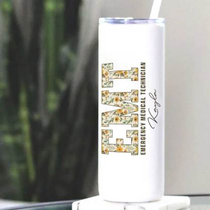 Boho Floral EMT Personalized Tumbler