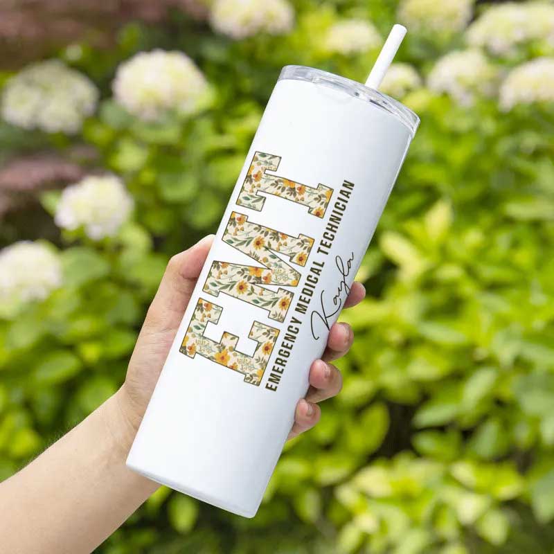 Boho Floral EMT Personalized Tumbler