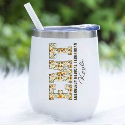 Boho Floral EMT Personalized Tumbler