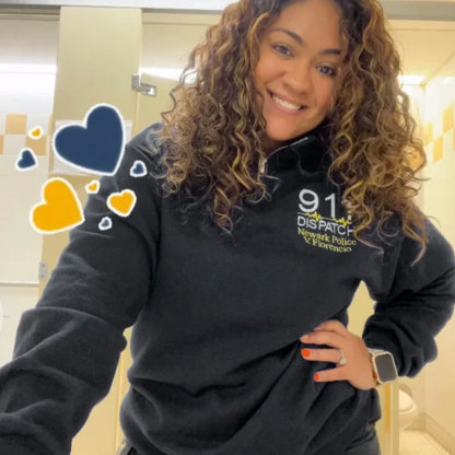 Thin Gold Line 911 Embroidered Dispatch Police Officer Gift Quarter-zip Sweatshirt