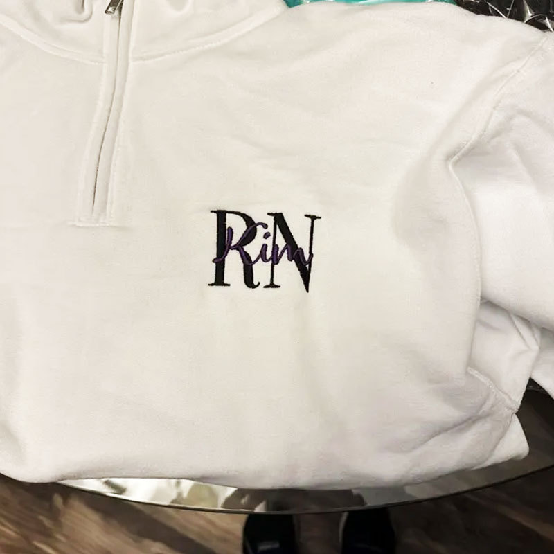 Nurse Sweatshirt 1/4 Zip Embroidered Sweatshirt for RN, Nursing Student