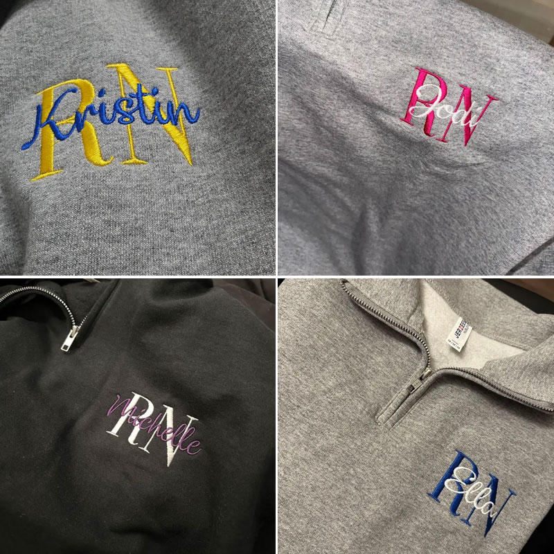 Nurse Sweatshirt 1/4 Zip Embroidered Sweatshirt for RN, Nursing Student
