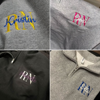 Nurse Sweatshirt 1/4 Zip Embroidered Sweatshirt for RN, Nursing Student