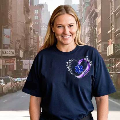 Paramedic EMS EMT Colorful Heart Personalized T-Shirt