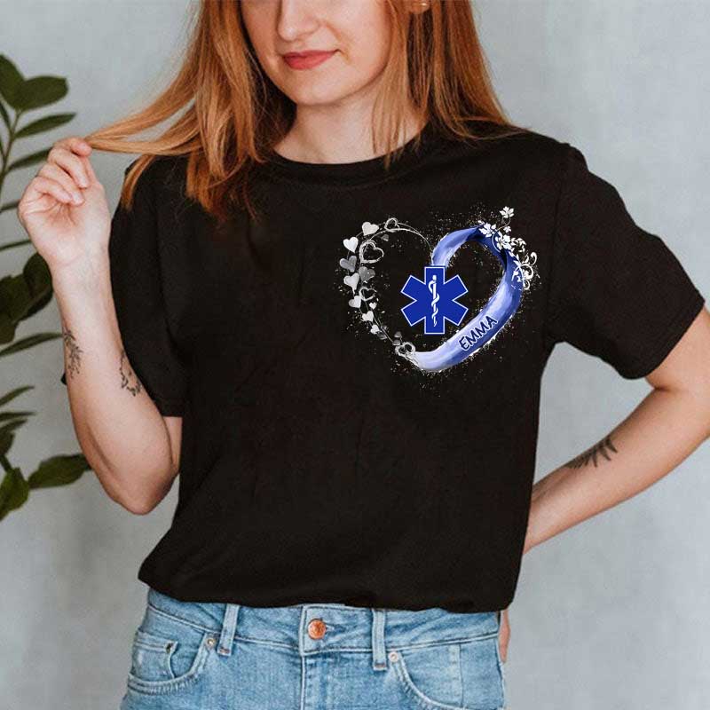 Paramedic EMS EMT Colorful Heart Personalized T-Shirt