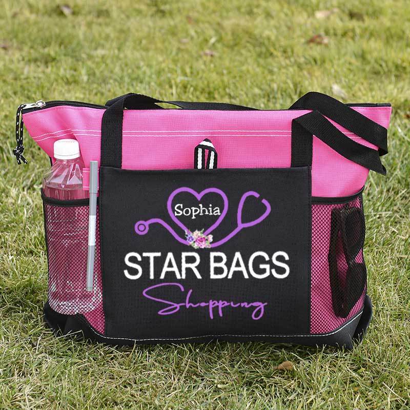 Service Nurse Gift Nursing Tote Bag, Personalized Mesh Pocket Tote Bag