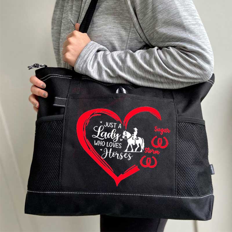 Just a Lady Who Loves Horses Personalized Horse Rider Barn Bag