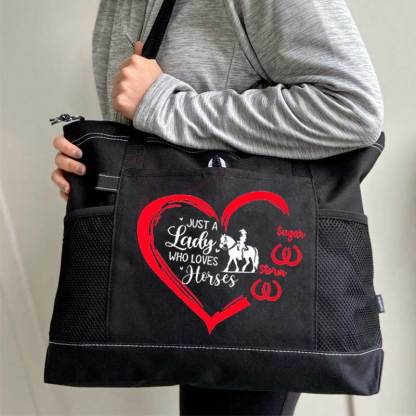 Just a Lady Who Loves Horses Personalized Horse Rider Barn Bag