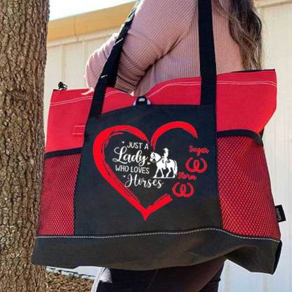 Just a Lady Who Loves Horses Personalized Horse Rider Barn Bag
