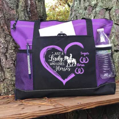Just a Lady Who Loves Horses Personalized Horse Rider Barn Bag