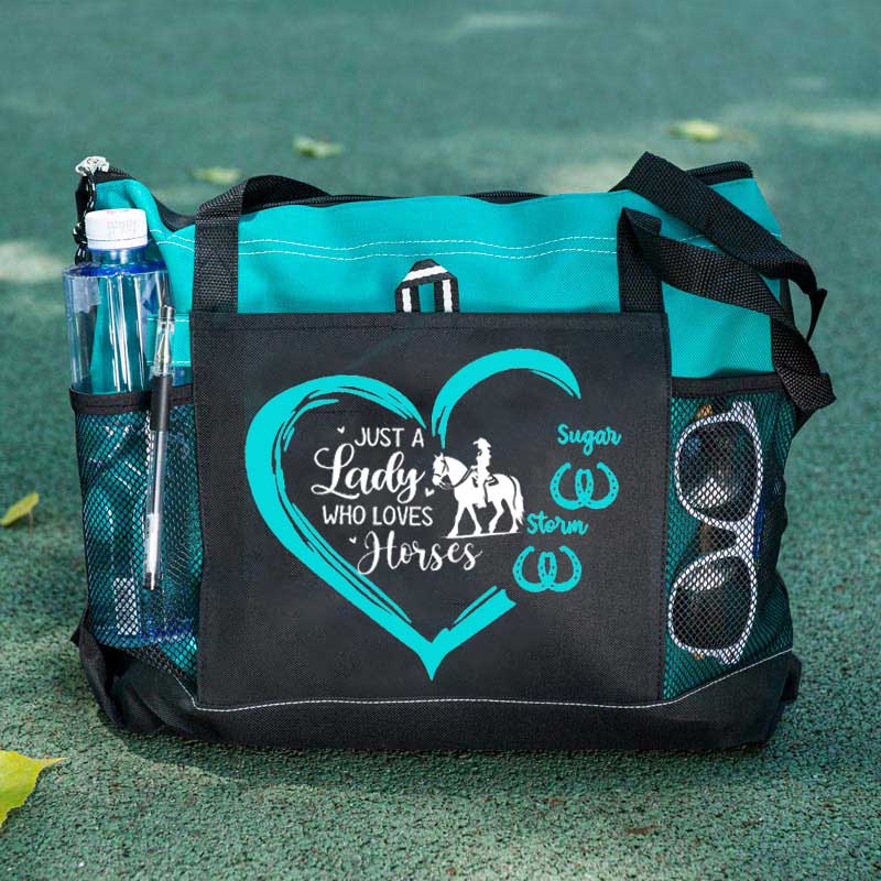Just a Lady Who Loves Horses Personalized Horse Rider Barn Bag