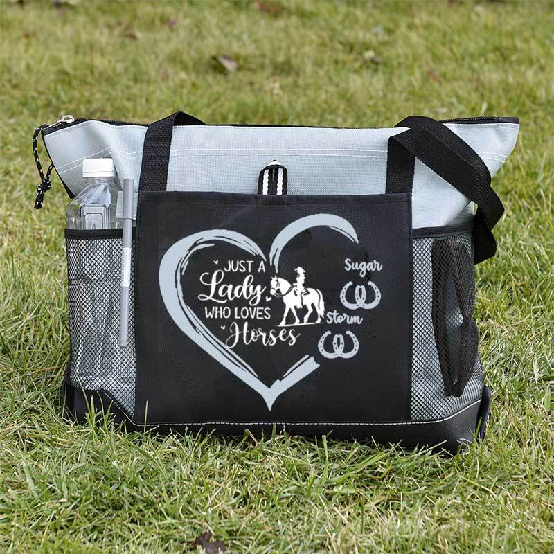 Just a Lady Who Loves Horses Personalized Horse Rider Barn Bag