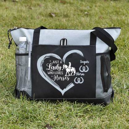 Just a Lady Who Loves Horses Personalized Horse Rider Barn Bag